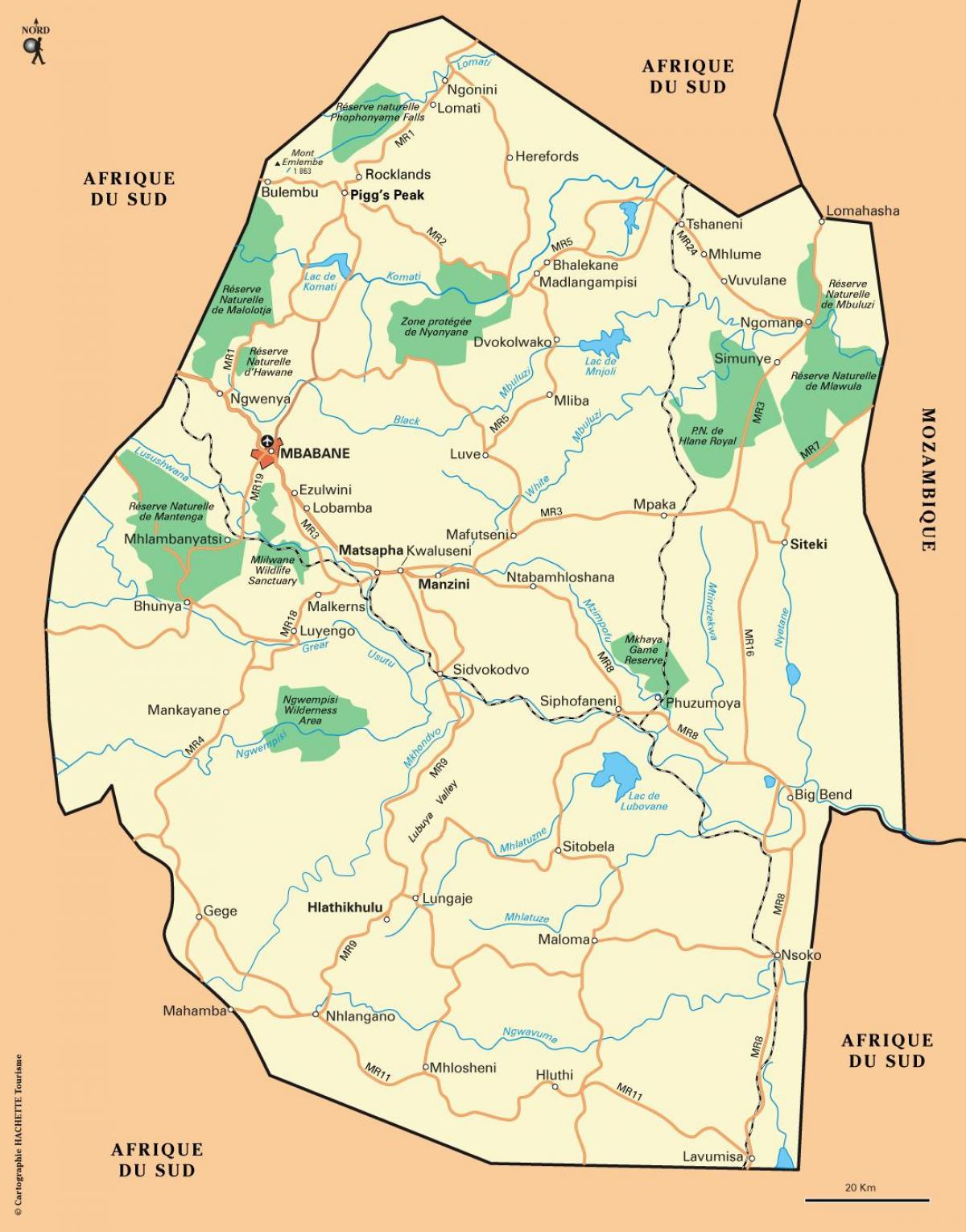 ezulwini valley, Swazimaa kartta