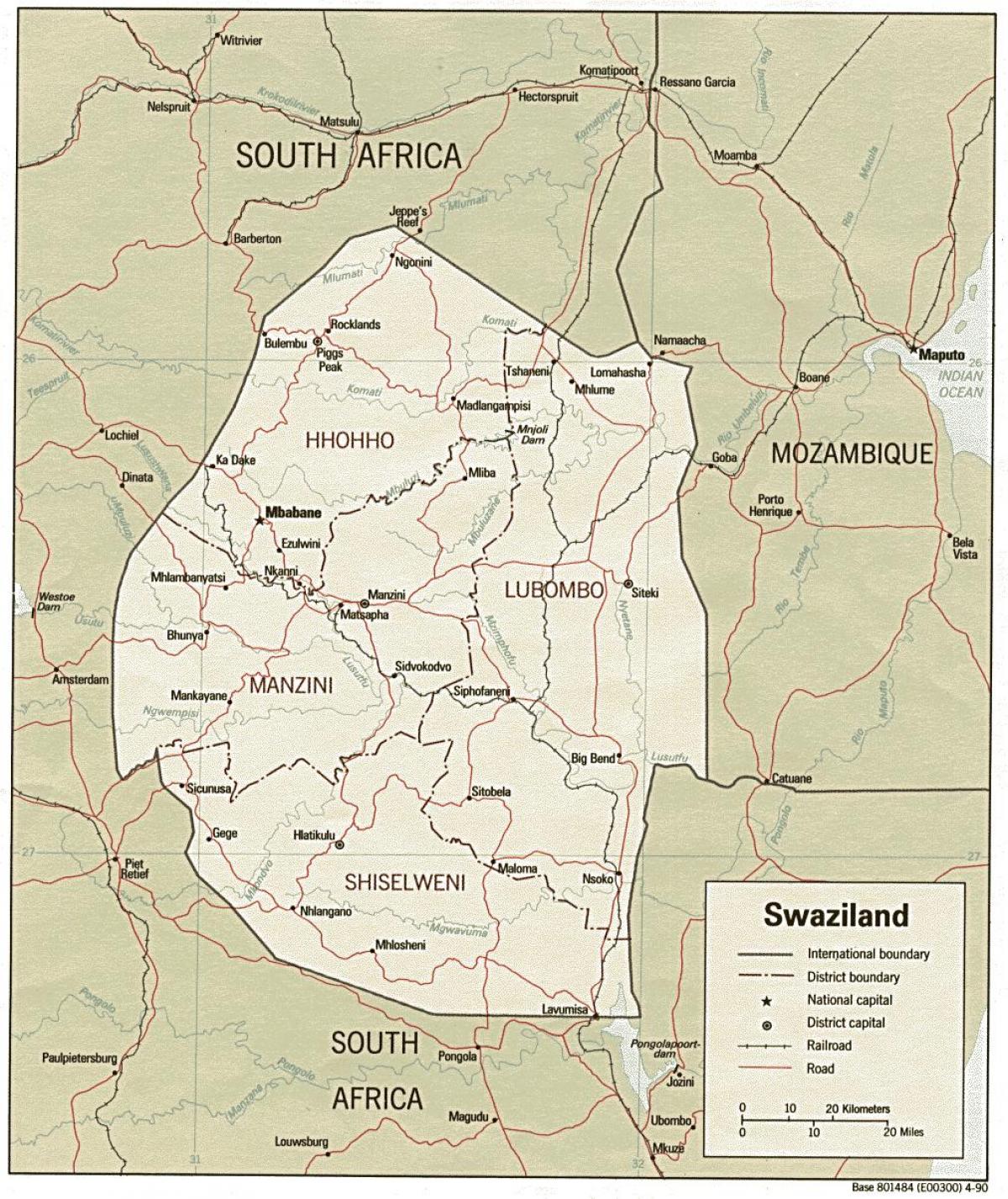 Kartta siteki Swazimaa